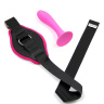 Розовый страпон с креплением на бедро Romfun - 13 см. купить в секс шопе