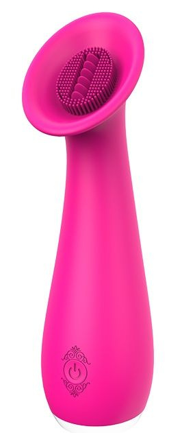 Розовый клиторальный стимулятор CHARMING SUNFLOWER - 15,3 см. купить в секс шопе