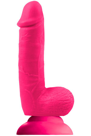 Розовый фаллоимитатор Colours Softies - 17,8 см. купить в секс шопе