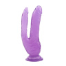 Фиолетовый анально-вагинальный фаллоимитатор - 20 см. купить в секс шопе