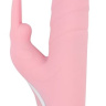 Нежно-розовый вибратор со стимулятором клитора Gyrating G-Bunny - 24 см. купить в секс шопе