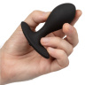 Черная расширяющаяся анальная пробка Weighted Silicone Inflatable Plug M купить в секс шопе