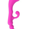 Розовый силиконовый стимулятор с отростком - 15 см. купить в секс шопе