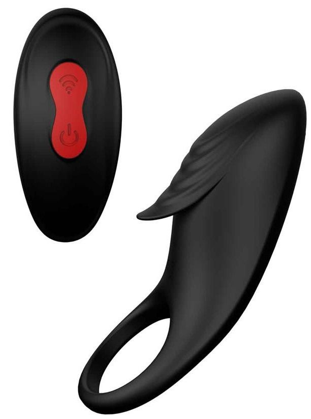 Черное эрекционное виброкольцо Remote Cockring купить в секс шопе