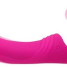 Розовый безремневой вибрострапон - 21,5 см. купить в секс шопе