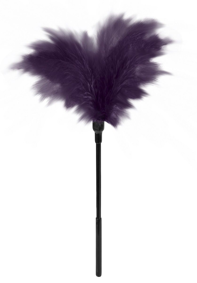 Пластиковая метелочка с фиолетовыми пёрышками Small Feather Tickler - 32 см. купить в секс шопе