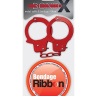 Набор для фиксации BONDX METAL CUFFS AND RIBBON: красные наручники из листового материала и липкая лента купить в секс шопе