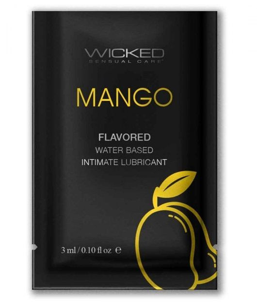 Лубрикант на водной основе с ароматом манго Wicked Aqua Mango - 3 мл. купить в секс шопе