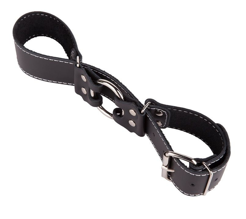 Кожаные ременные наручники купить в секс шопе
