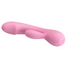 Розовый вибратор Ron с клиторальным отростком - 17,5 см. купить в секс шопе