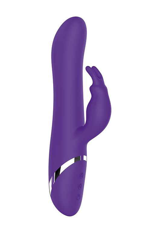 Фиолетовый вибратор-кролик с пуш-эффектом NAGHI NO.39 RECHARGEABLE THRUSTER VIBE - 15 см. купить в секс шопе