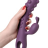 Фиолетовый вибромассажер SMON №1 с бугорками - 21,5 см. купить в секс шопе