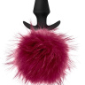 Силиконовая анальная пробка с бордовым заячьим хвостом Fur Pom Pom - 12,7 см. купить в секс шопе