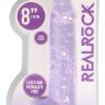 Фиолетовый фаллоимитатор Realrock Crystal Clear 8 inch - 21 см. купить в секс шопе