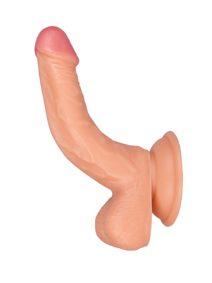 Изогнутый фаллоимитатор с присоской - 14,5 см. купить в секс шопе
