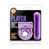 Фиолетовое эрекционное виброкольцо The Player Vibrating Double Strap Cock Ring купить в секс шопе