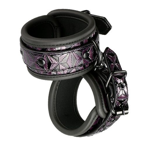 Фиолетово-чёрные наручники BLAZE HANDCUFF PURPLE купить в секс шопе