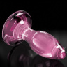 Розовая стеклянная пробка Icicles №90 с силиконовой присоской - 8 см. купить в секс шопе