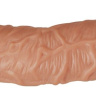 Телесная насадка на фаллос с отверстием для мошонки EXTREME SLEEVE - 17,6 см. купить в секс шопе