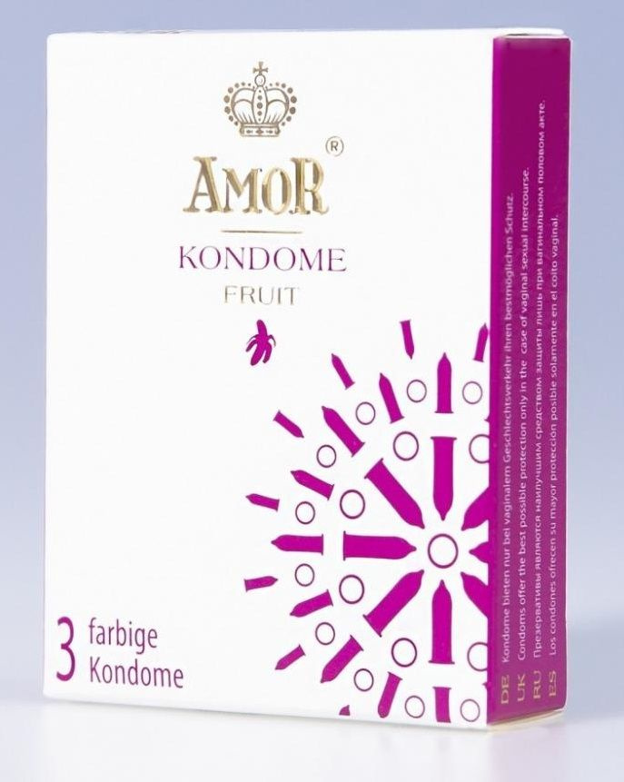 Ароматизированные презервативы AMOR Fruit - 3 шт. купить в секс шопе