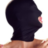 Черная закрытая маска с отверстием для рта купить в секс шопе