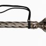 Черная плеть-флогер с витой ручкой в виде шара - 60 см. купить в секс шопе