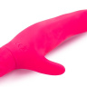 Розовый вибратор с клиторальным отростком - 17 см. купить в секс шопе