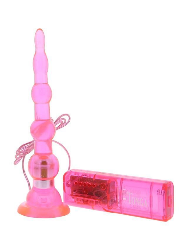 Розовая виброёлочка для анальной стимуляции - 17,8 см. купить в секс шопе