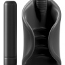 Чёрный мастурбатор Vibrating Silicone Stimulator с вибрацией купить в секс шопе
