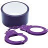 Набор для фиксации BONDX METAL CUFFS AND RIBBON: фиолетовые наручники из листового материала и липкая лента купить в секс шопе