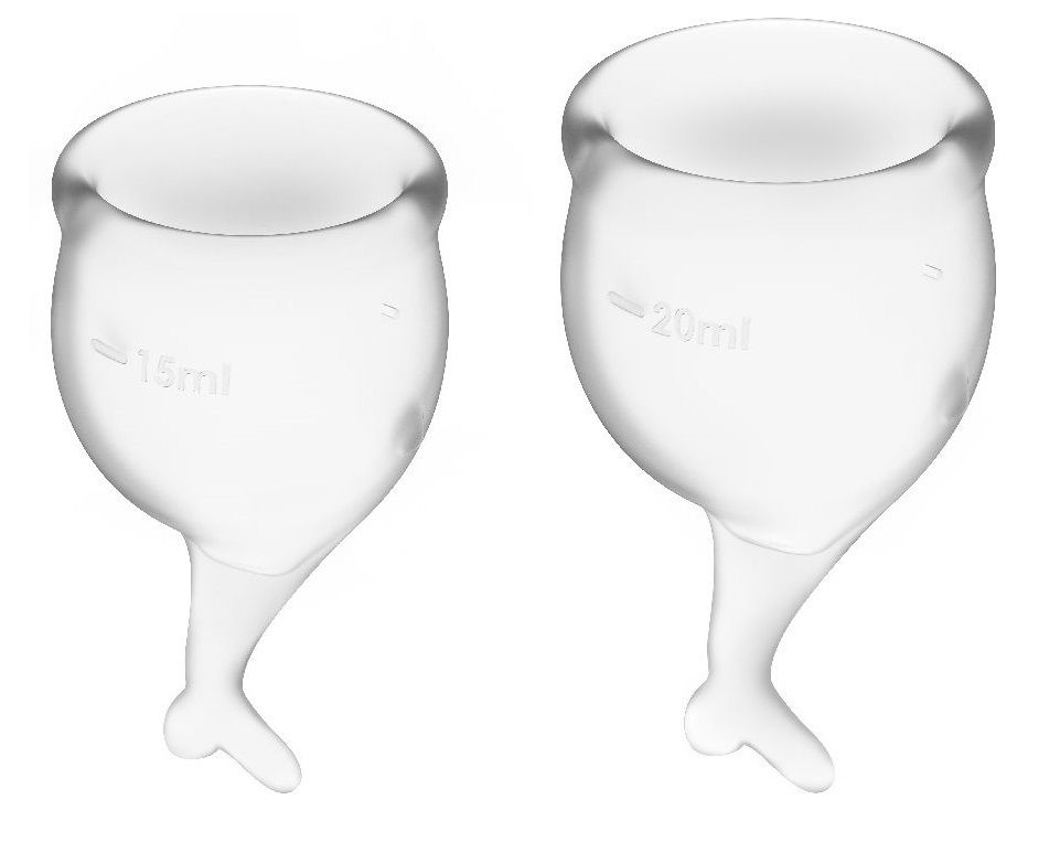 Набор прозрачных менструальных чаш Feel secure Menstrual Cup купить в секс шопе