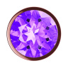 Пробка цвета розового золота с фиолетовым кристаллом Diamond Amethyst Shine L - 8,3 см. купить в секс шопе