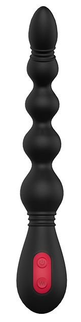 Черный вибромассажер для анальной стимуляции ANAL FLEXI BEADS - 21 см. купить в секс шопе
