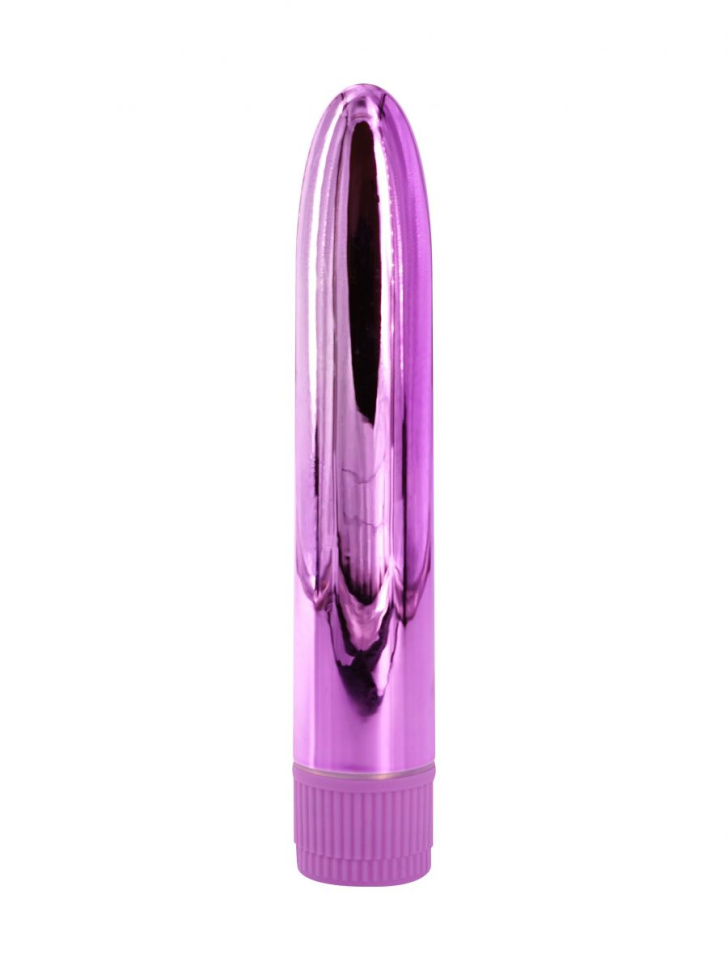 Лиловый глянцевый пластиковый вибратор - 14 см. купить в секс шопе
