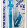 Синий вибратор с клиторальным стимулятором в форме дельфина - 17,8 см. купить в секс шопе