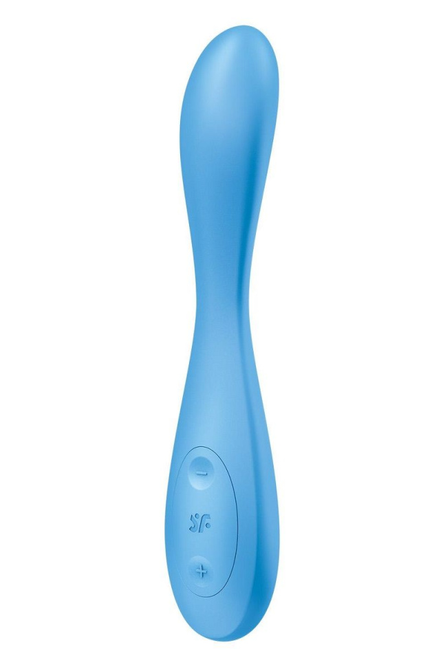 Голубой гибкий вибромассажер Satisfyer G-Spot Flex 4+ - 19 см. купить в секс шопе