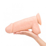 Телесный фаллоимитатор на присоске Pink Vibe - 22 см. купить в секс шопе