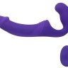 Фиолетовый безремневой вибрострапон с пультом - 21,5 см. купить в секс шопе