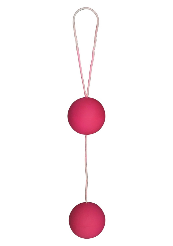 Веселые розовые вагинальные шарики Funky love balls купить в секс шопе