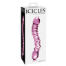 Розовый стеклянный двухголовый стимулятор Icicles №55 - 19,5 см. купить в секс шопе