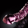 Розовый стеклянный двухголовый стимулятор Icicles №55 - 19,5 см. купить в секс шопе