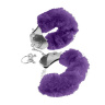 Металлические наручники Original Furry Cuffs с фиолетовым мехом купить в секс шопе
