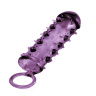 Закрытая фиолетовая насадка с пупырышками SAMURAI PENIS SLEEVE PURPLE - 14,5 см. купить в секс шопе