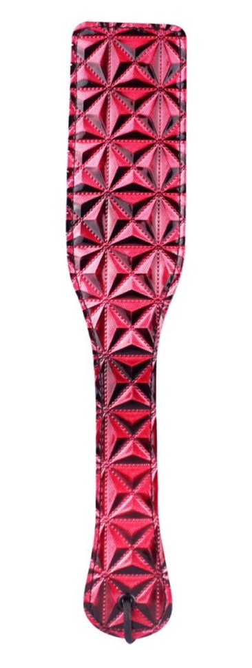 Красный пэддл с геометрическим рисунком - 32 см. купить в секс шопе