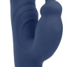 Темно-синий вибромассажер-кролик с 9 режимами вибрации - 24 см. купить в секс шопе