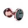 Пробка цвета розового золота с черным кристаллом Diamond Jet Shine L - 8,3 см. купить в секс шопе