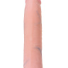 Телесный поясной страпон LESBI с вагинальной пробкой - 17 см. купить в секс шопе