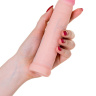 Телесный поясной страпон LESBI с вагинальной пробкой - 17 см. купить в секс шопе