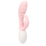 Нежно-розовый вибромассажёр Flirtation с клиторальным отростком - 20 см. купить в секс шопе