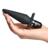 Черная анальная пробка с вибрацией Delicious Fullness Vibrating Butt Plug - 14 см. купить в секс шопе